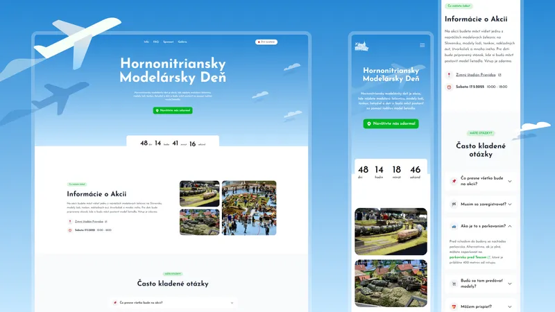 Titulná fotka projektu Stránka pre podujatie Modelársky deň