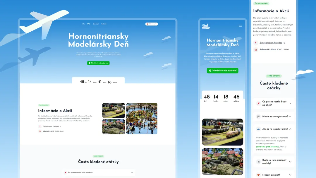 Titulná fotka projektu - Stránka pre podujatie Modelársky deň