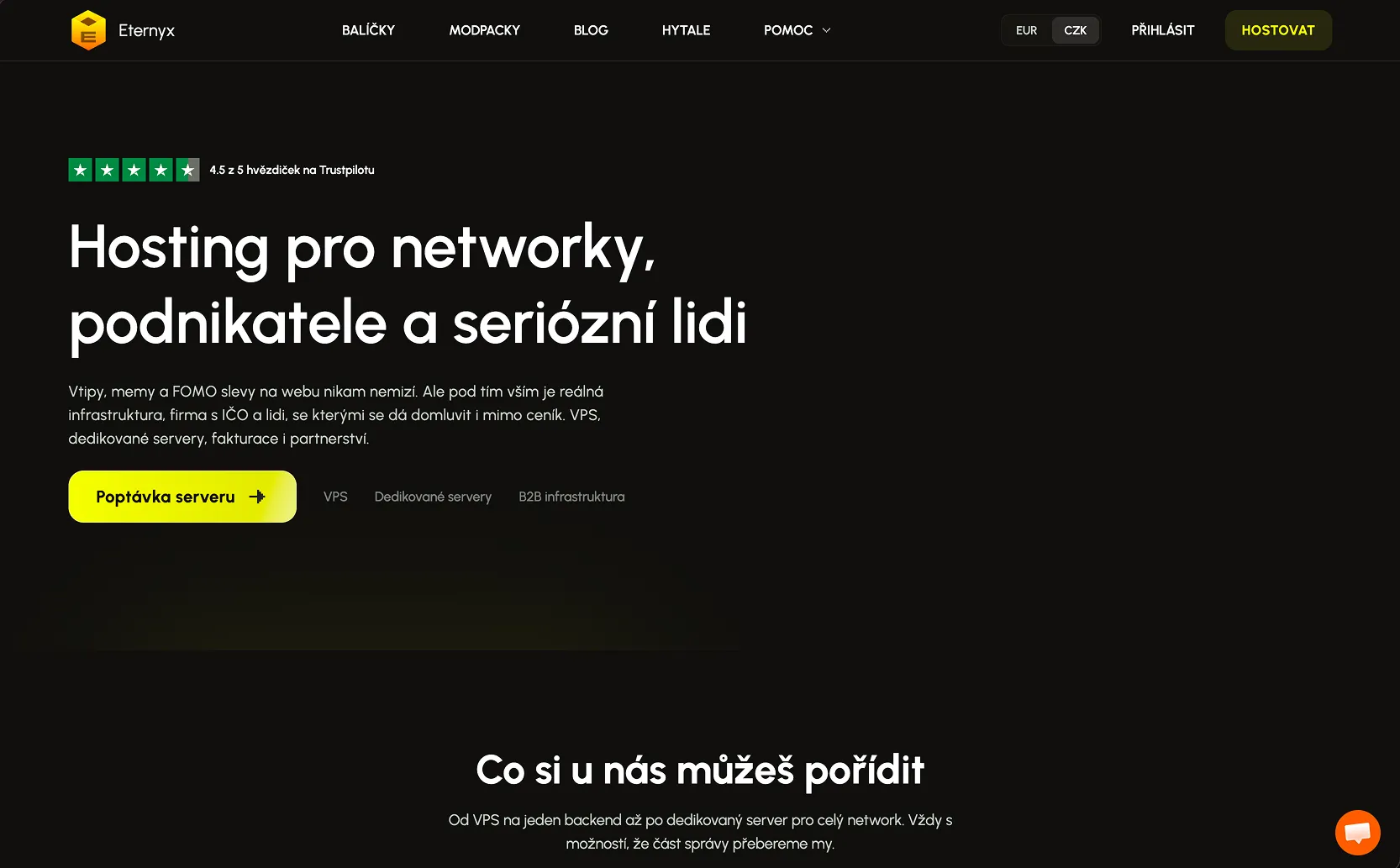 Eternyx – jedna z viac než tisíc podstránok
